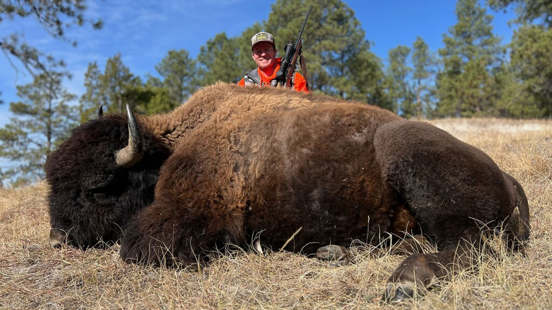 Hunter with Bison