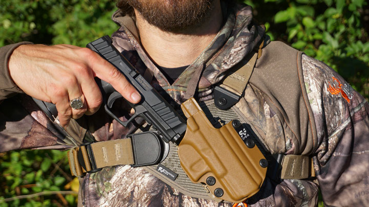 VTAC Big Rig Chest Holster (Auto) - (Coyote), Gun Holsters