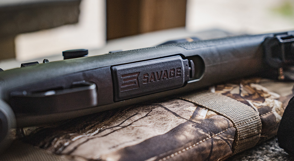 Savage Axis 2 detachable magazine in rifle.