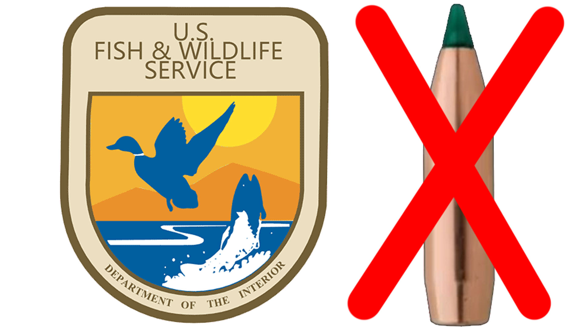 MAINUSFWS Logo And Bullet With Slash Through It