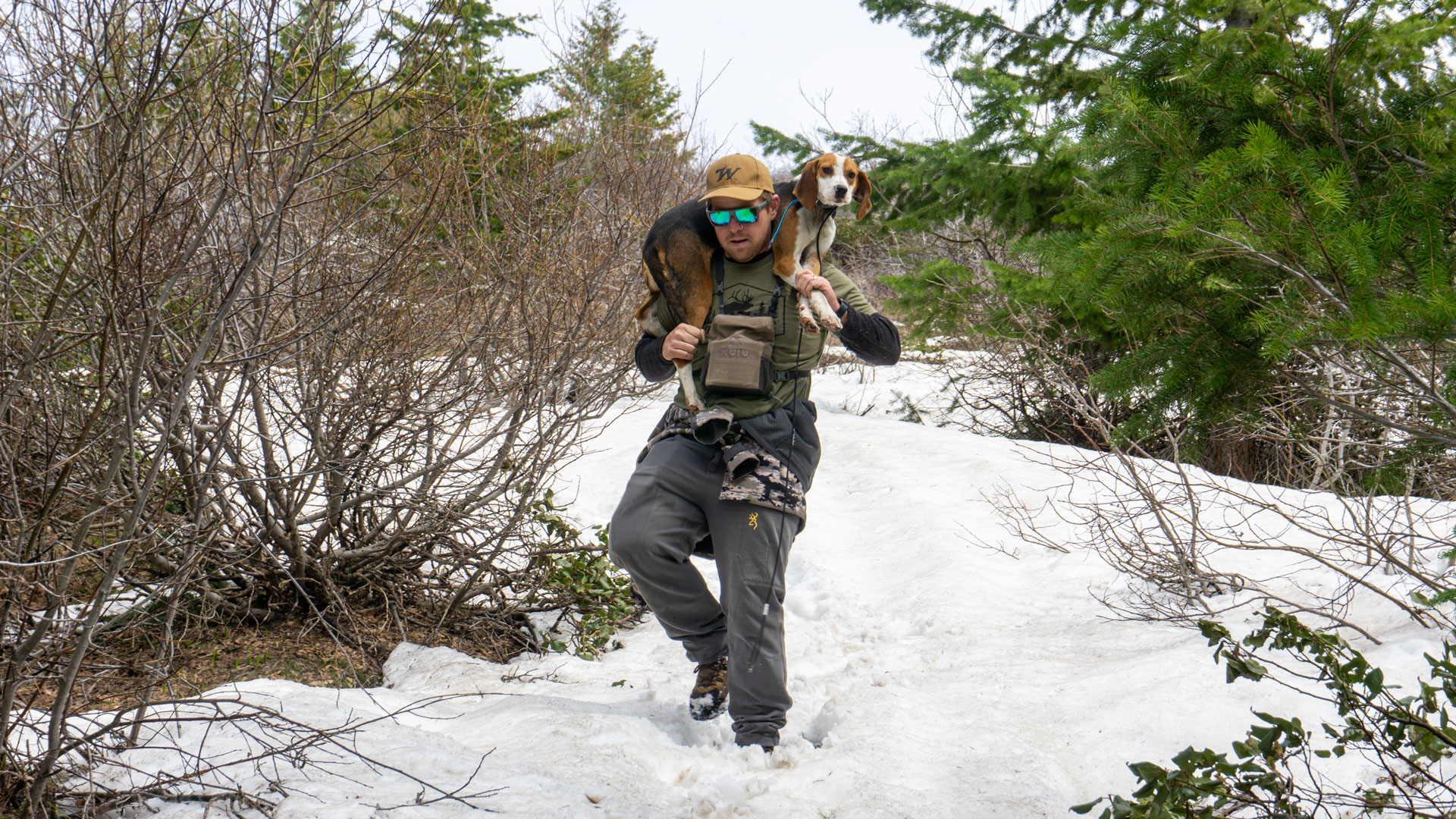 Hunter Saving Dog