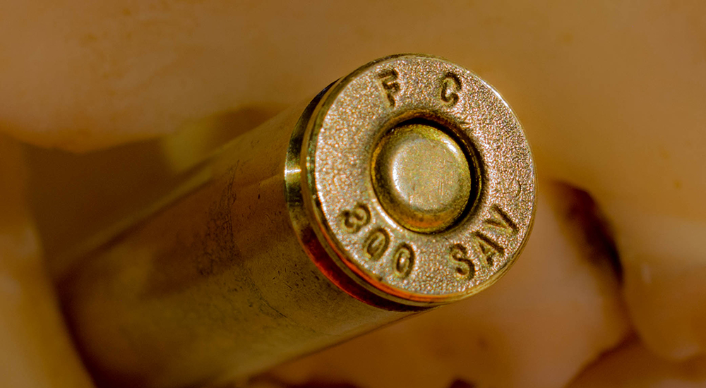 Cartridge head stamp of .300 Savage ammunition.