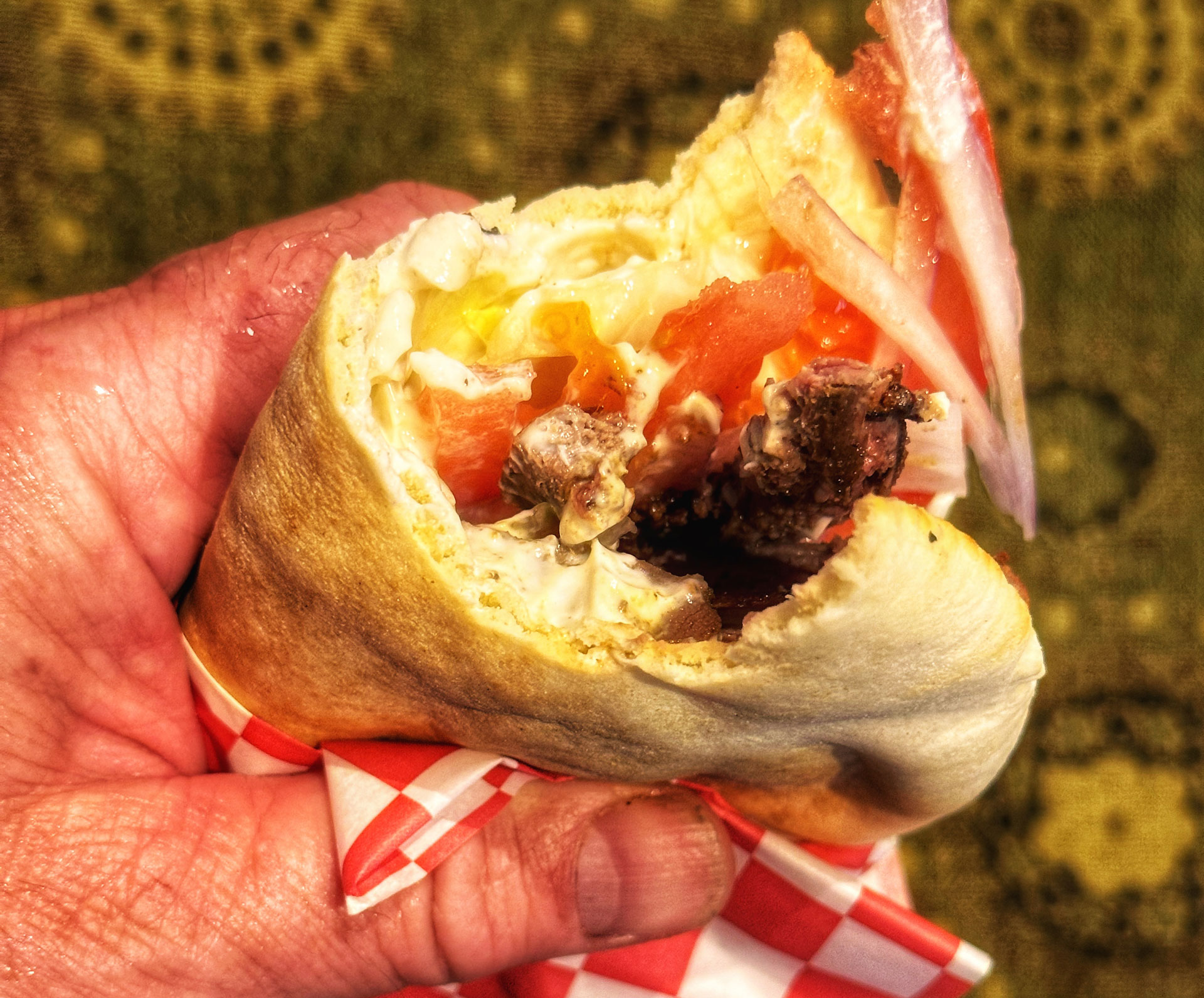 Grouse Shawarma in hand