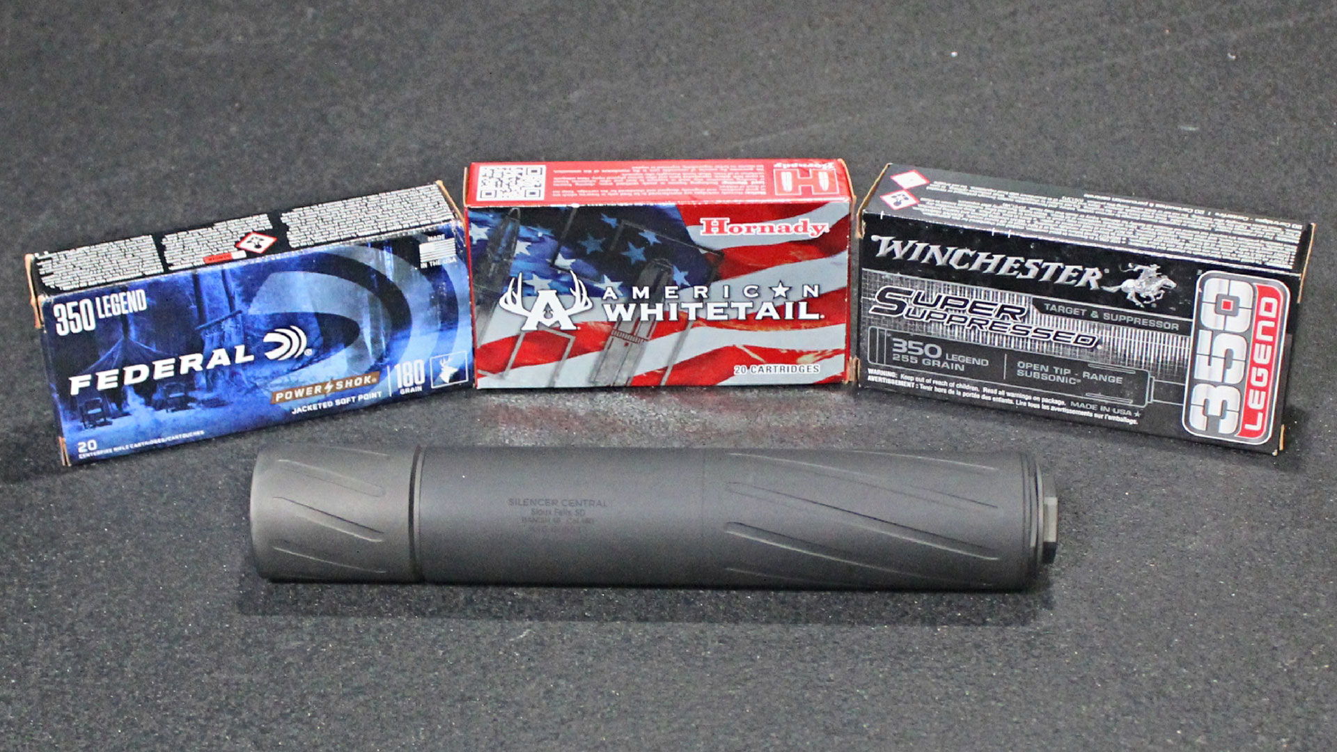 .350 Legend ammunition and Banish 46 suppressor