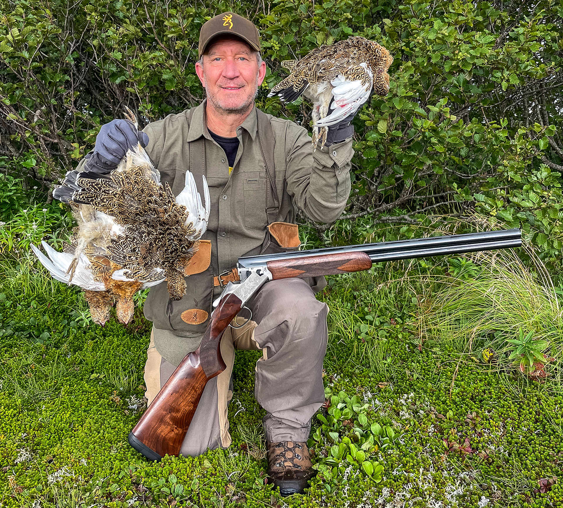 Hunter with Citori and Ptarmigen