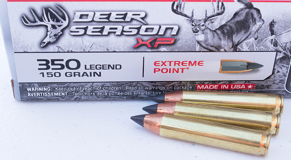 Winchester Deer Season XP 350 Legend ammunition cartridges.