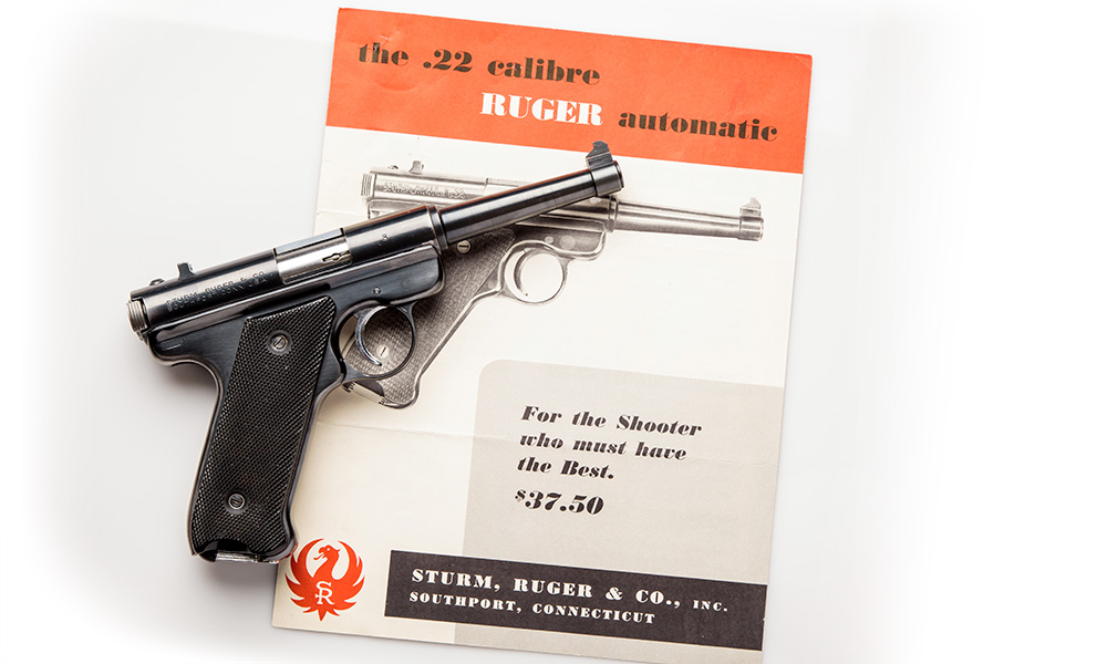 Ruger .22 caliber semi-automatic handgun.