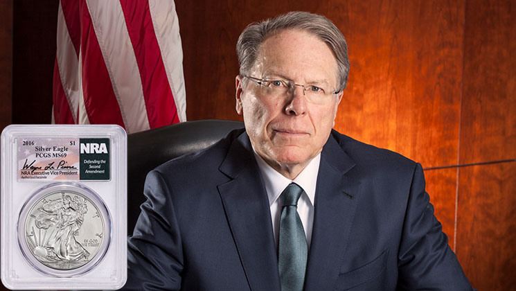 Wayne LaPierre Signature American Eagle Silver Coins Raise Funds