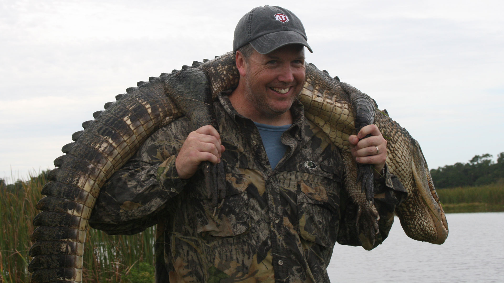 Hunter with gator