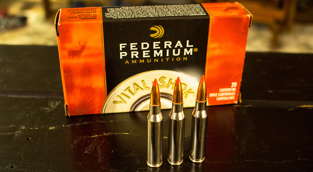 Federal Premium 7mm-08 Remington ammunition cartridges.