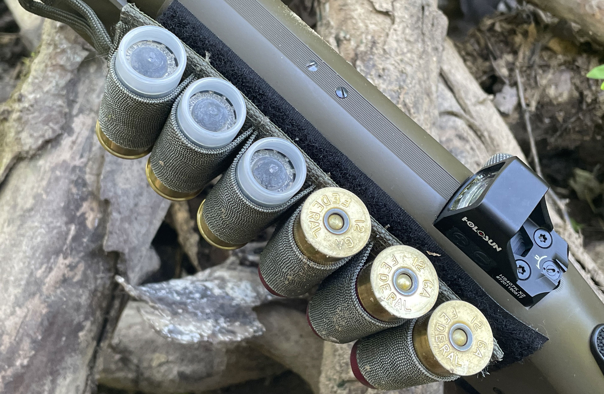 Shotgun with side saddle