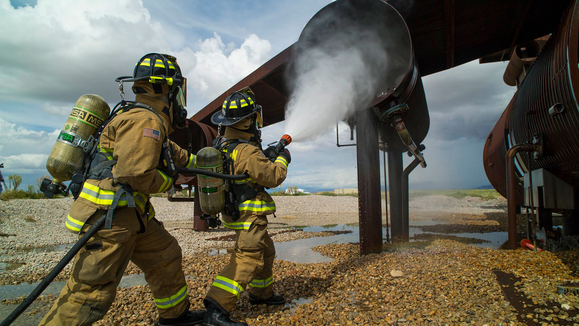 Firefighters on Holloman Air Force Base