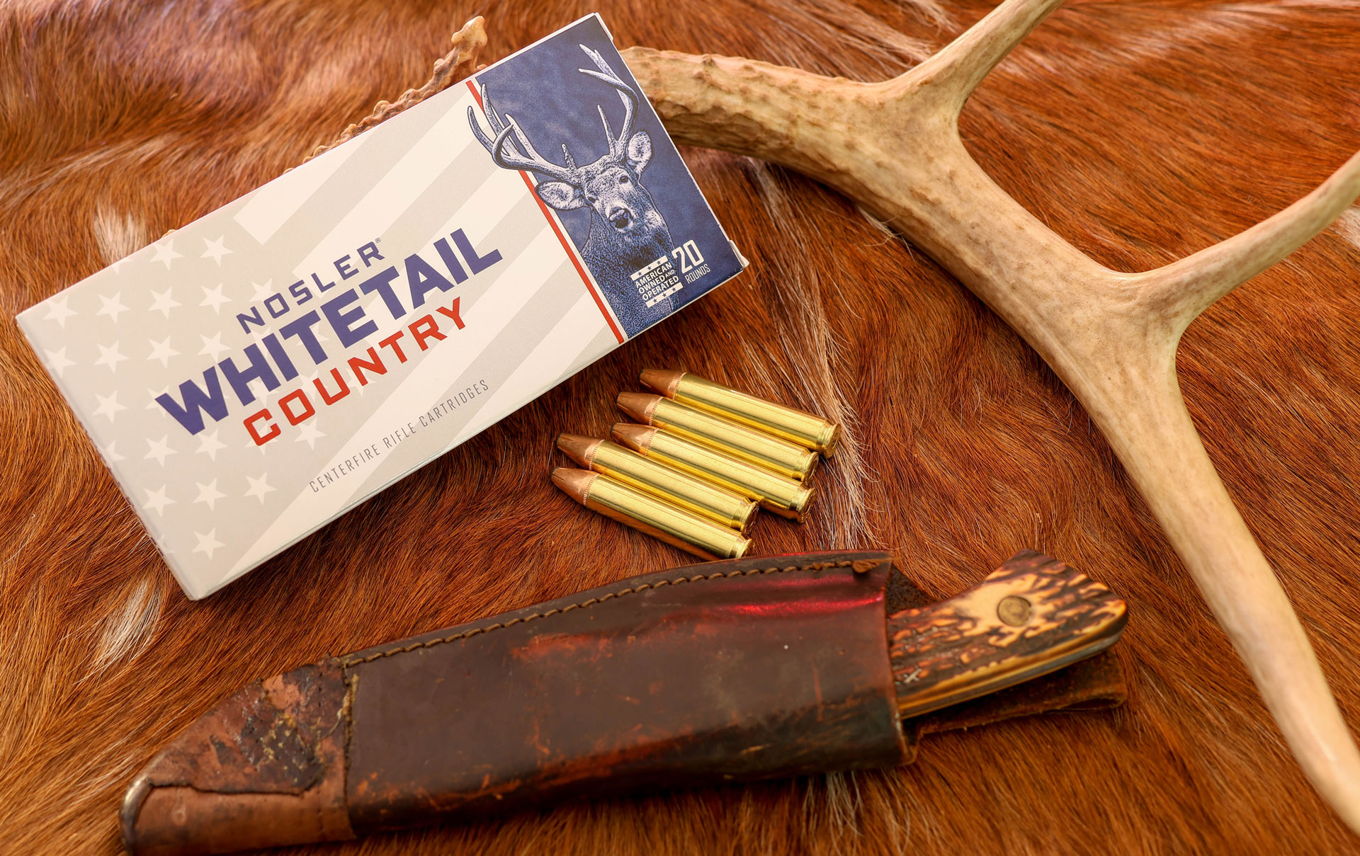 Nosler Whitetail Country with Antler and knife