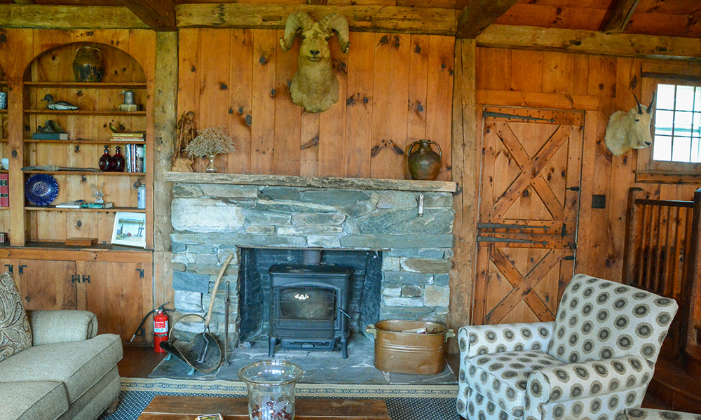 Colonel Townsend Whelen's home living room in Vermont.