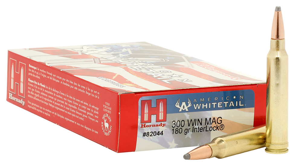 Hornday American Whitetail .300 Winchester Magnum factory ammunition.