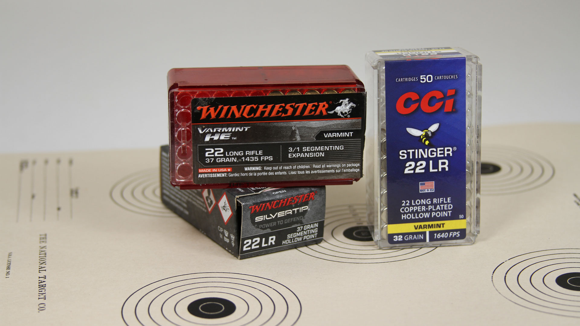 Winchester Varmint HE and Stinger 22 LR