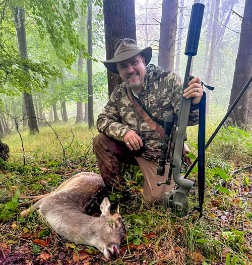 Among other game, the author took a pricket, a young, spike buck with undesirable antlers, with the Savage 110 PPR and monometal Hornady CX bullets.