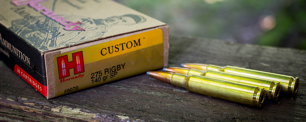 Hornady Custom .275 Rigby 140-grain ammunition.