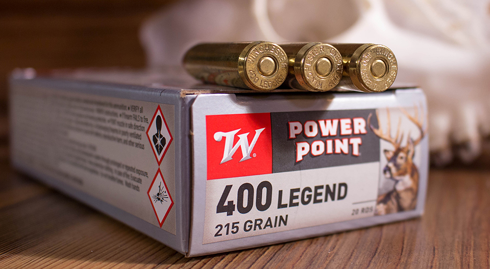 Winchester 400 Legend ammunition cartridge head stamps.