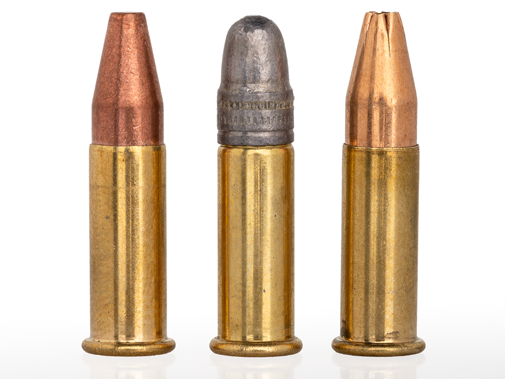 Winchester 21 sharp on left and right of .22 LR ammunition.