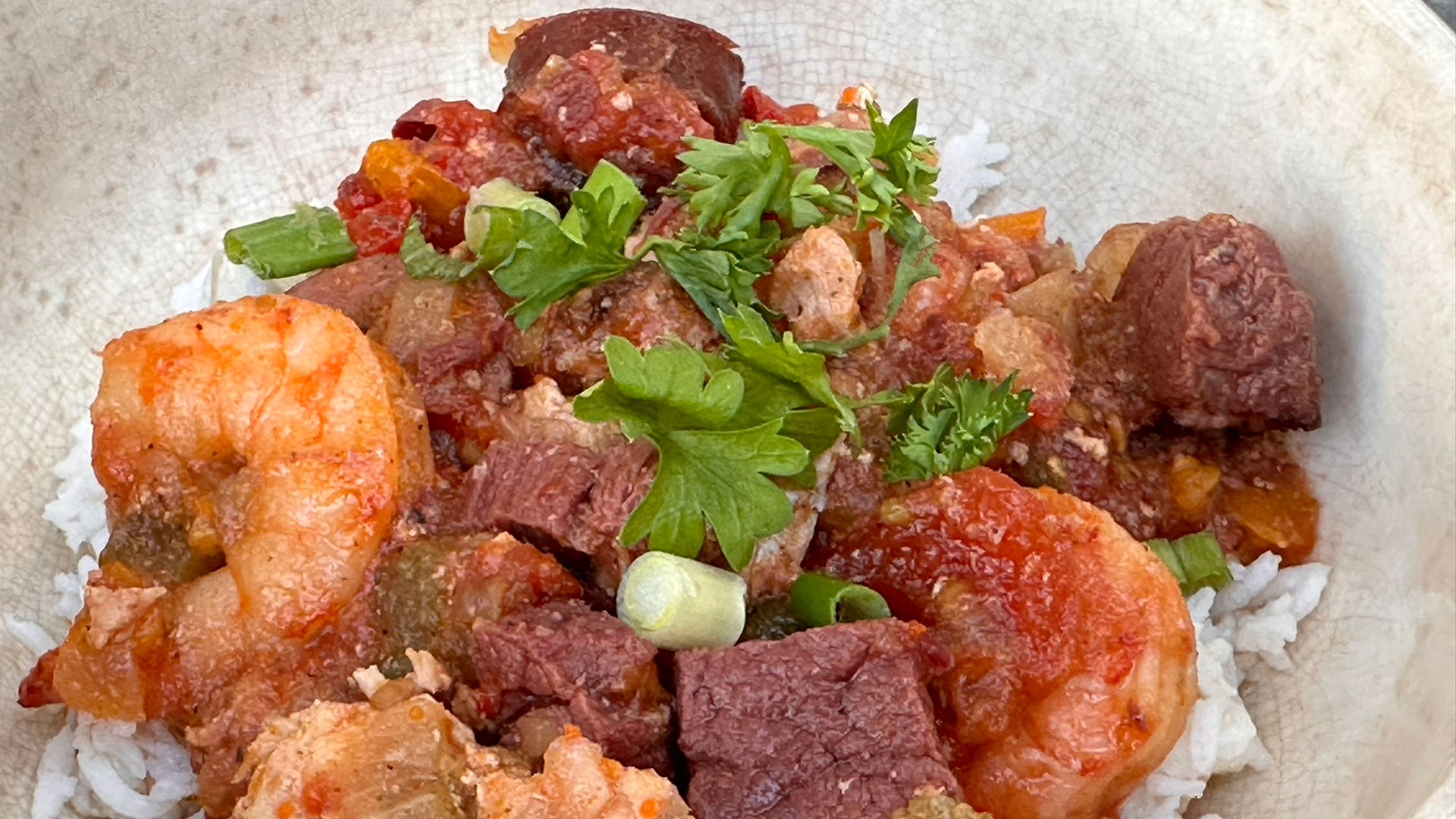 Plated jambalaya